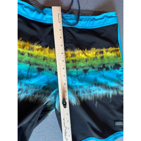 O'Neill Cruzers Mens swim short size 34 black turquoise yellow pockets swimtrunk - Picture 9 of 10